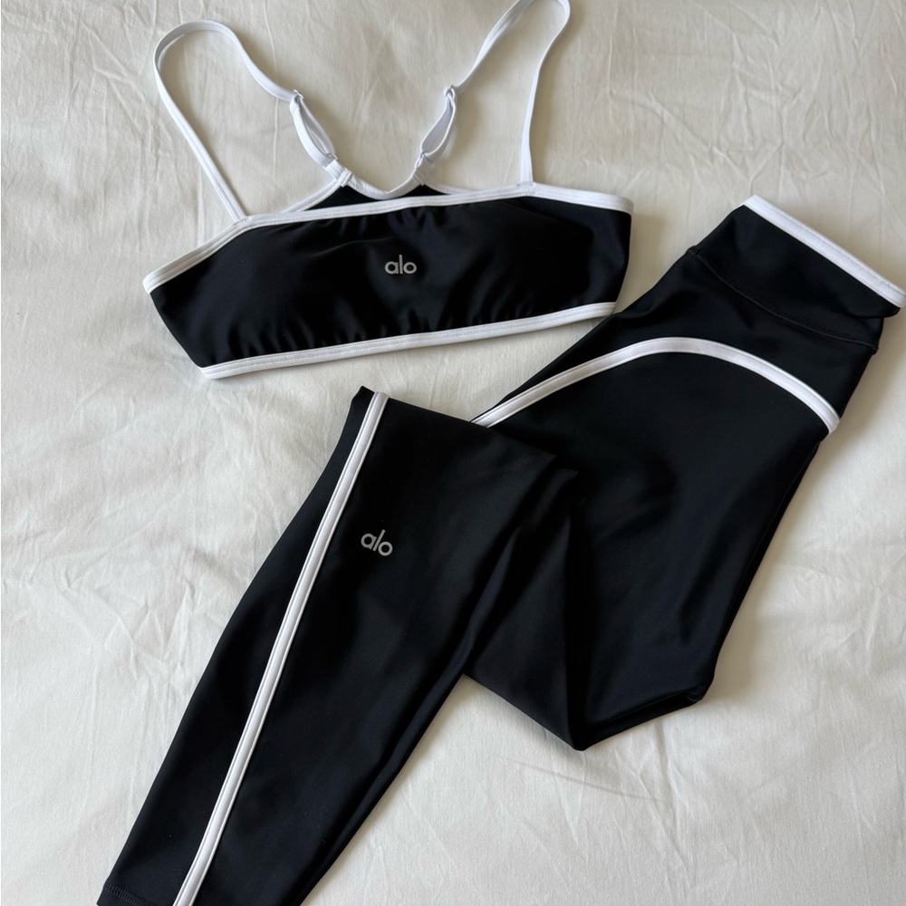 Alo Black and White Activewear Set
